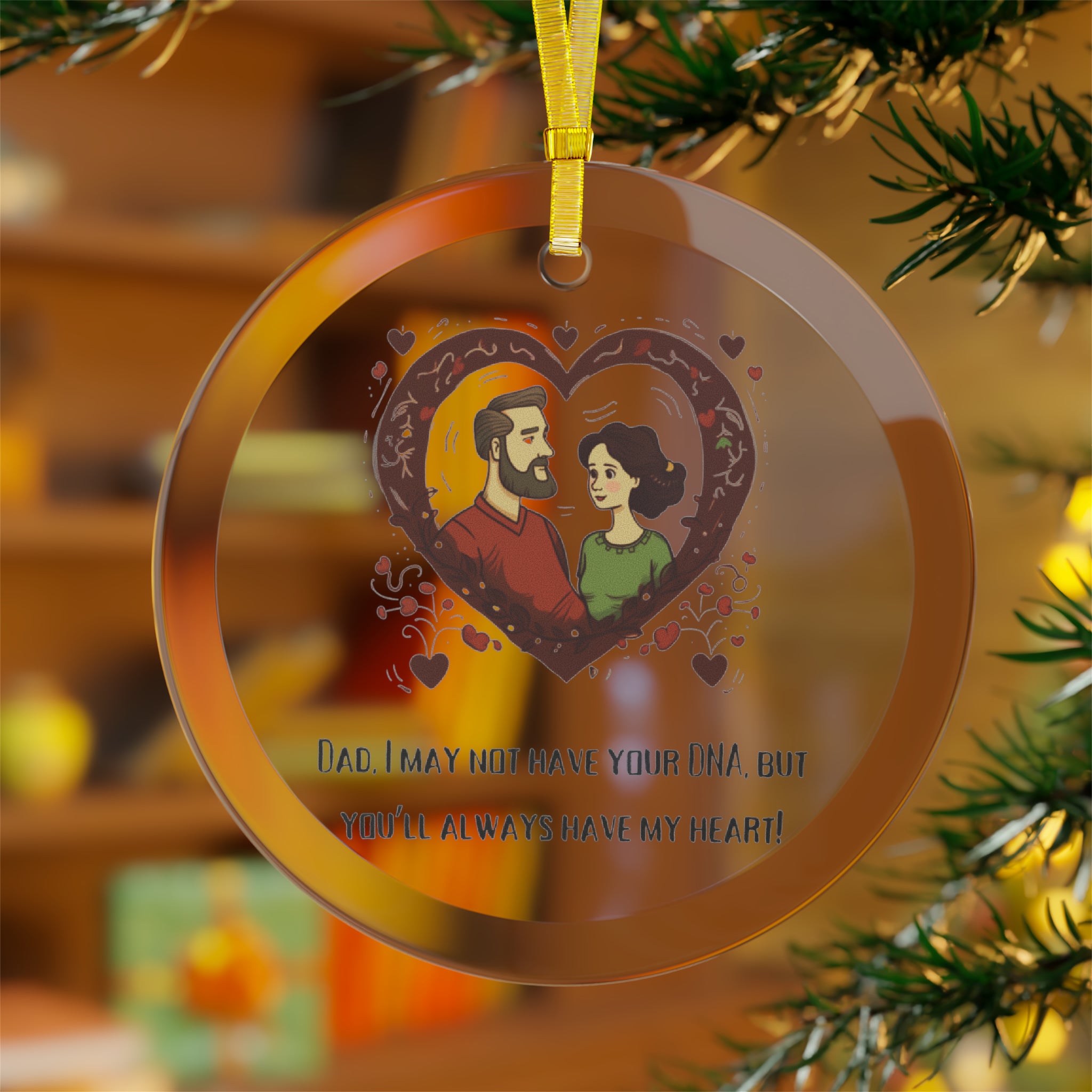 Genetic Genealogy - Glass Ornaments - Dad You'll Have My Heart