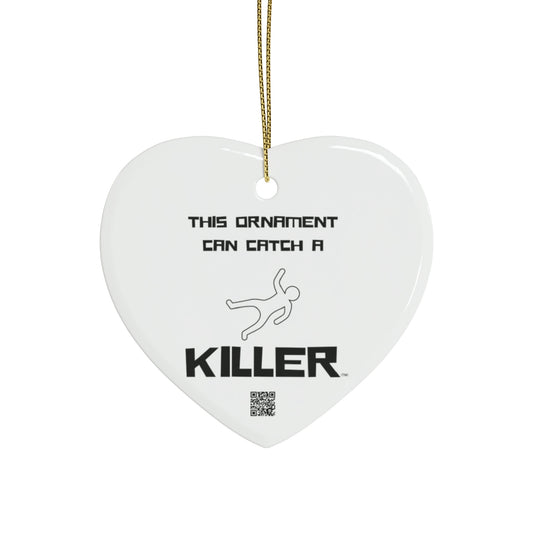 Catch A Killer (TM) - Ceramic Ornaments (1pcs, 5pcs, 10pcs, 20pcs) - This Ornament Can Catch A Killer (TM) Black And White Heart