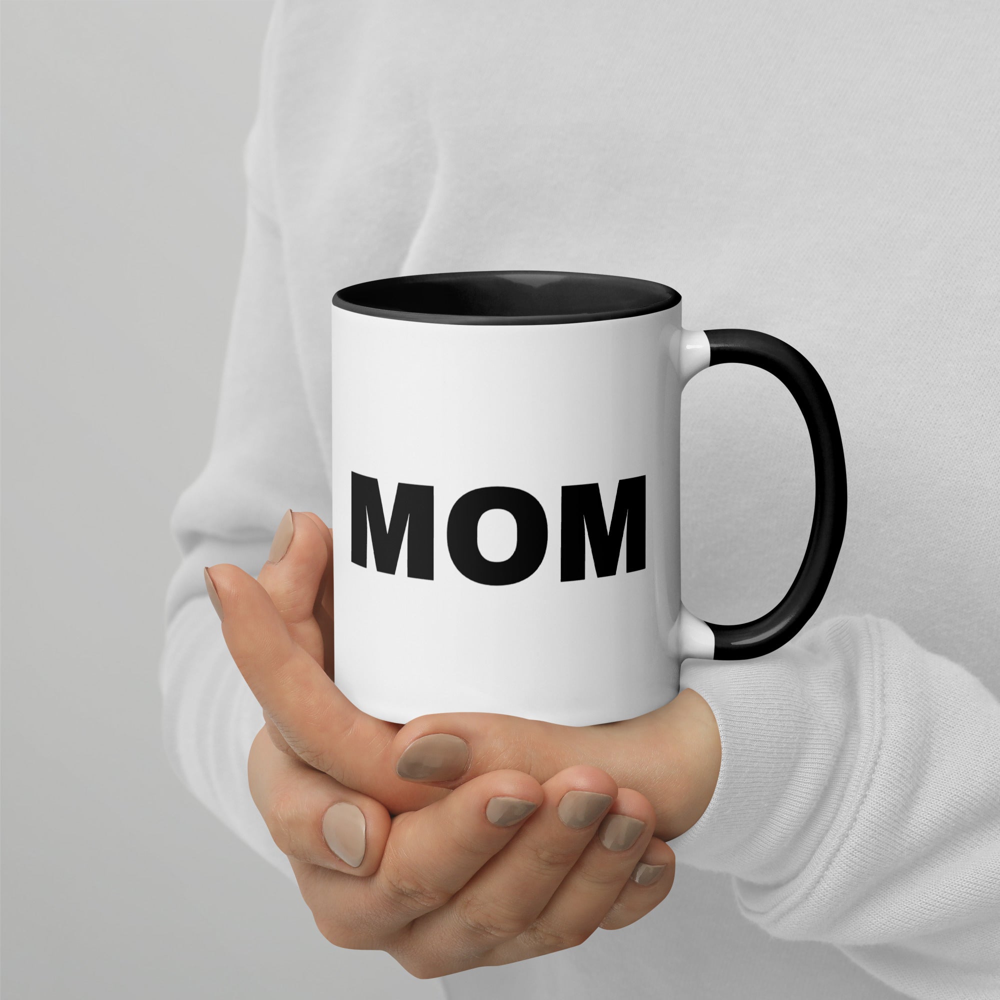 Genetic Genealogy "MOM" Mug with Color Inside Black and White