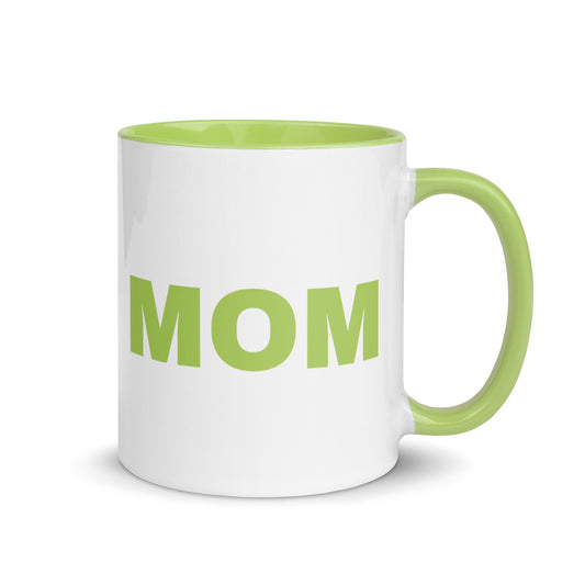 Genetic Genealogy "MOM" Mug with Color Inside Green and White
