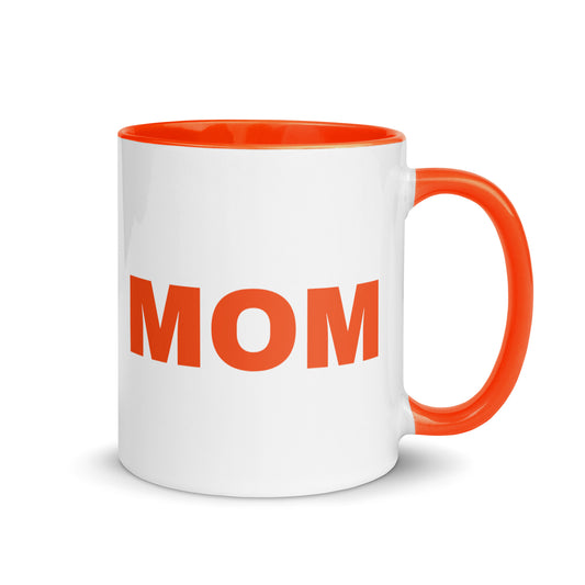 Genetic Genealogy "MOM" Mug with Color Inside Orange and White